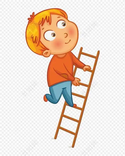 小熊爬梯子卡通简笔画