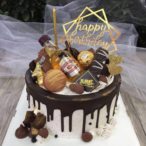 米帝欧北京同城生日蛋糕男士老公男神爸爸父亲节蛋糕网红瓶子加高