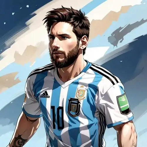 ai生成的梅西动漫风头像