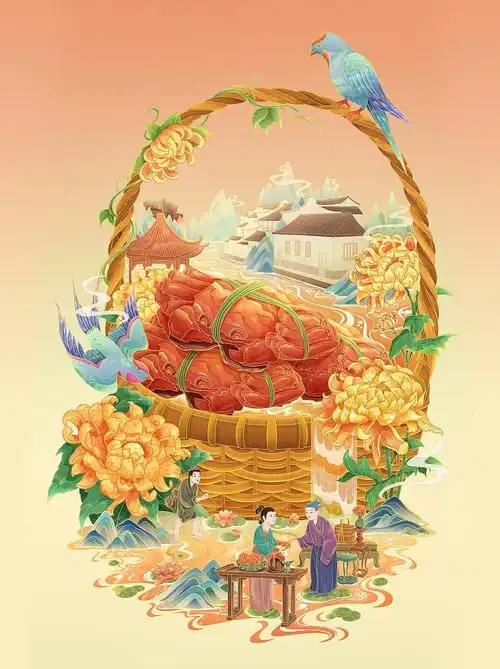 原创美食插画 | 阳澄湖大闸蟹