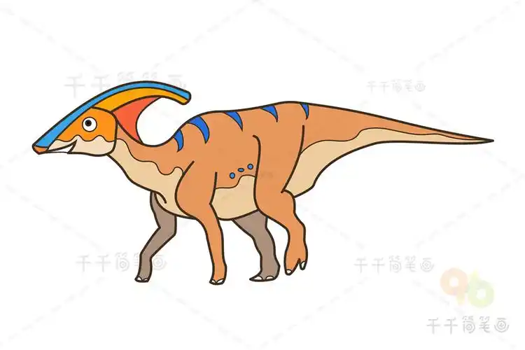 古生物鸭嘴龙简笔画