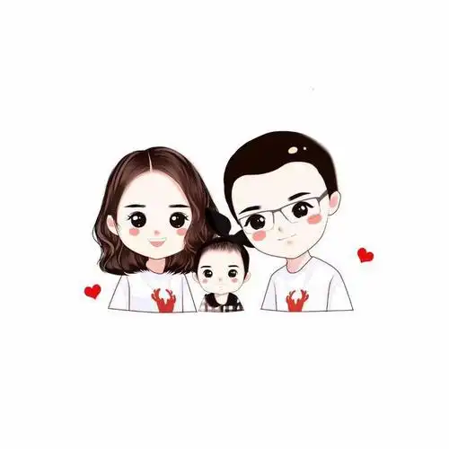 手绘头像,幸福家庭亲子微信头像,你会喜欢吗?