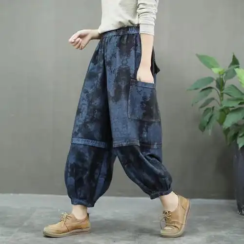 哈伦灯笼牛仔裤图片