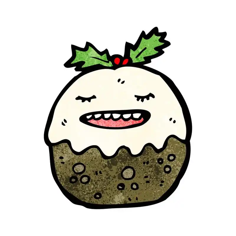 快乐圣诞布丁,向量,在白色背景上的快乐圣诞布丁卡通