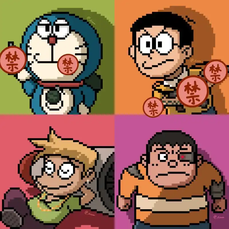 蓝胖子 像素头像 由于这期比较gangster,不得不码一下