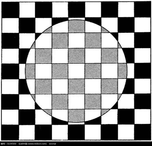 圆形黑白方格花纹