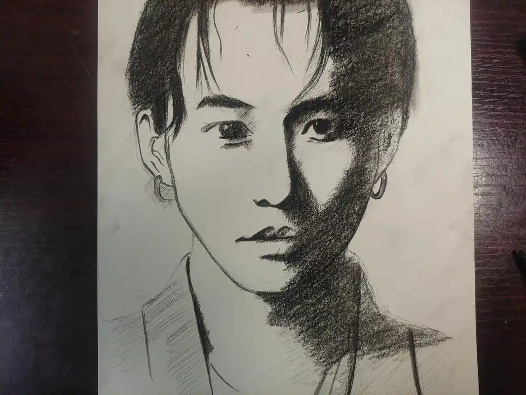 业余爱好者的黄家驹肖像素描#画画