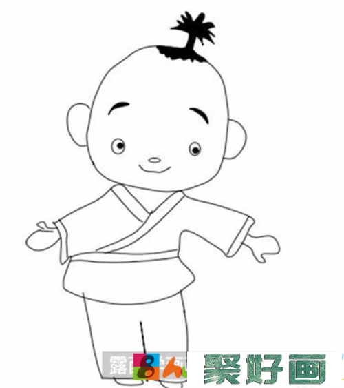 儿童画教程:古代的小朋友 - 聚好画