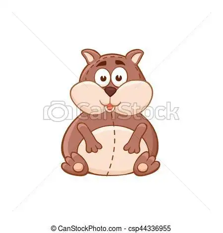 漂亮, 玩具, 隔离, 卡通漫画, hamster., 背景., 矢量, 充填, animal.