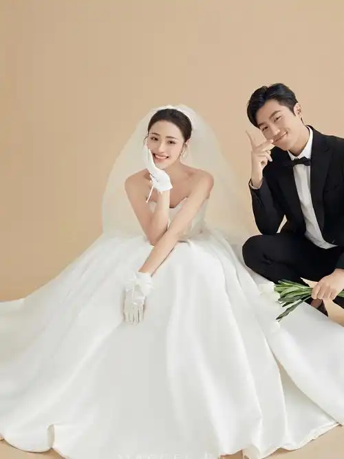 奶茶色高定系列婚纱照风格