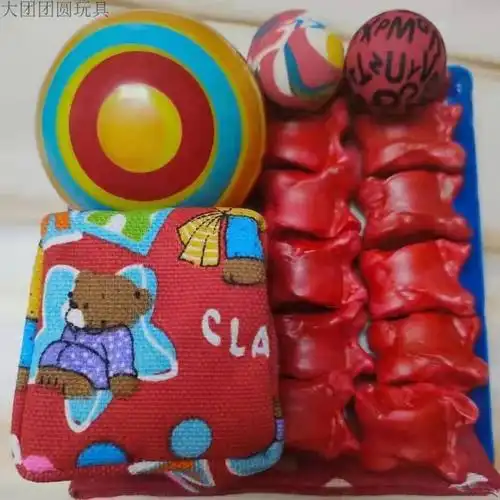 羊嘎拉哈真羊拐骨80后童年传统怀旧玩具羊骨头沙包收纳袋 普通4个装(