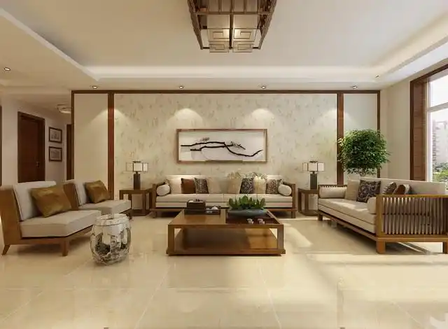 大户型新中式沙发背景墙装修效果图