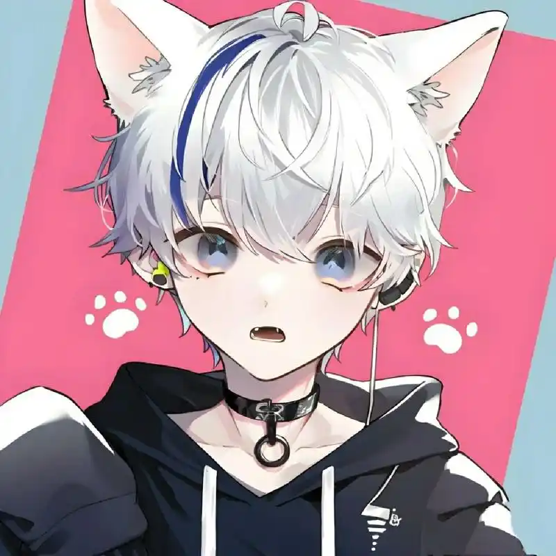 二次元白狐狸少年头像.自行拿图.