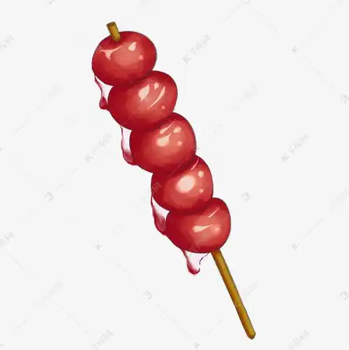 红色的冰糖葫芦手绘插画