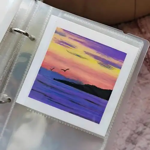 油画棒教程紫色彩霞