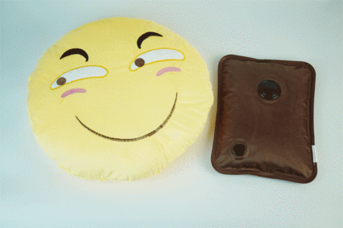 新款两用充电热水袋滑稽qq表情动漫公仔靠垫暖手宝暖宝宝一件代发