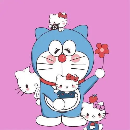 diy数字油画动漫卡通叮当猫哆啦a梦生日礼物送闺蜜填色油彩装饰画