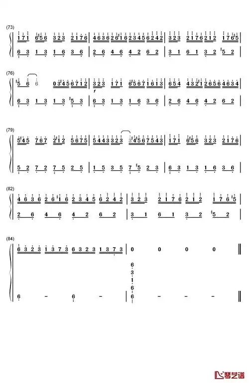 星空钢琴简谱-数字双手-理查德·克莱德曼 richard clayderman6