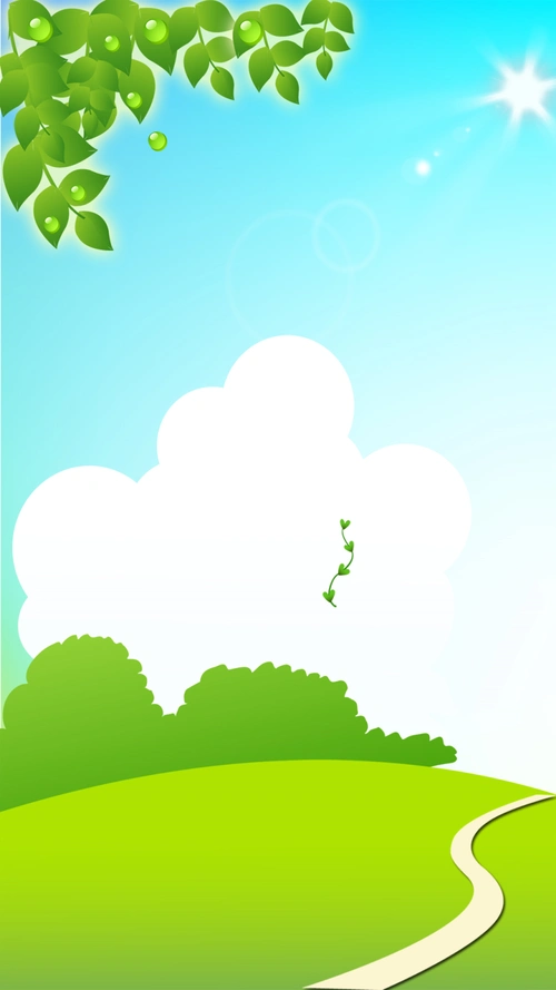 小清新简约卡通春季风景h5背景素材