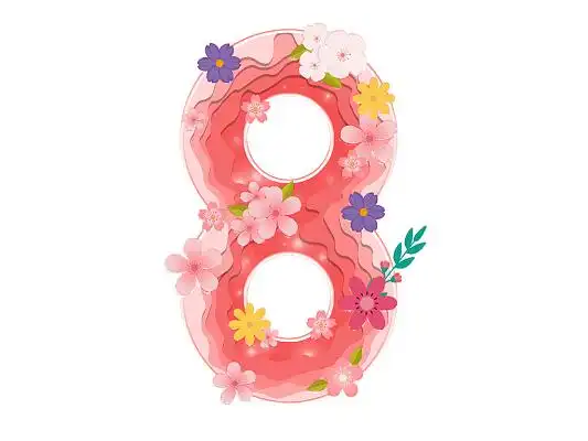 粉色花朵剪纸效果8艺术字