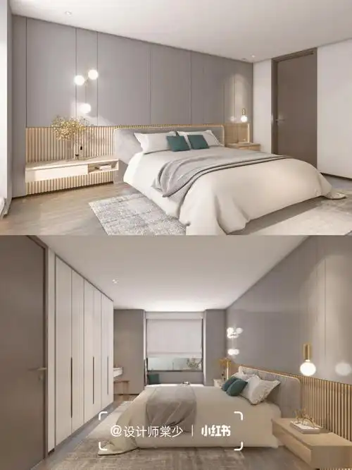 现代极简奶油风卧室案例颜值天花板