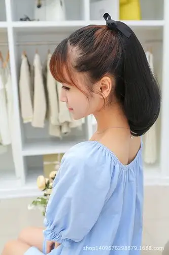 假发绑带式假发束 假发马尾短直发微内扣 短梨花马尾vfhl9bj9be