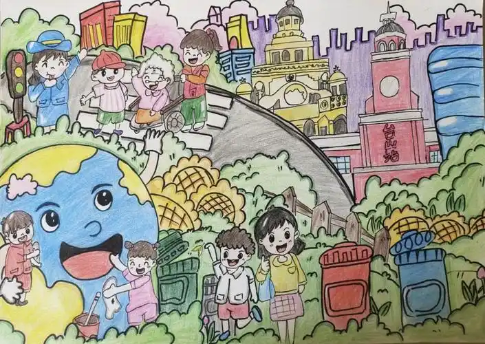 9张创建文明城市优秀绘画作品(小学组)-图3