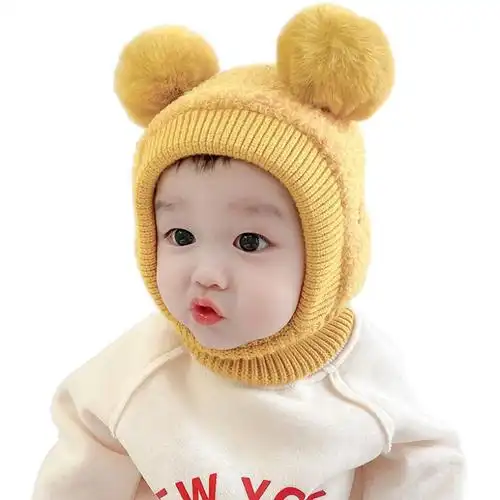 高档婴儿帽子秋冬季婴幼儿可爱超萌保暖帽男女童宝宝围巾围脖实用