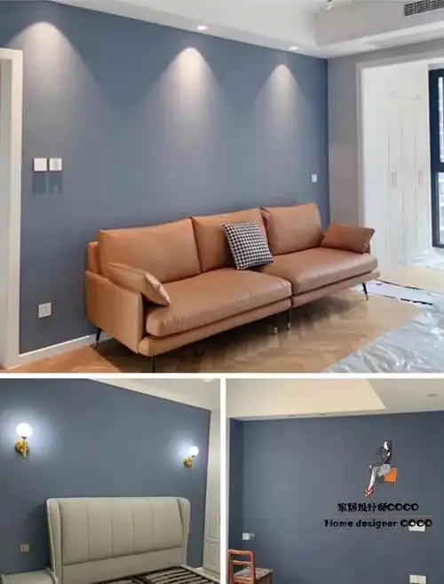 灰蓝色的色调适合背景墙的位置,可以搭配电视背景墙,床头背景墙,显得