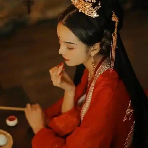 传统汉服新娘装古风女神高清头像