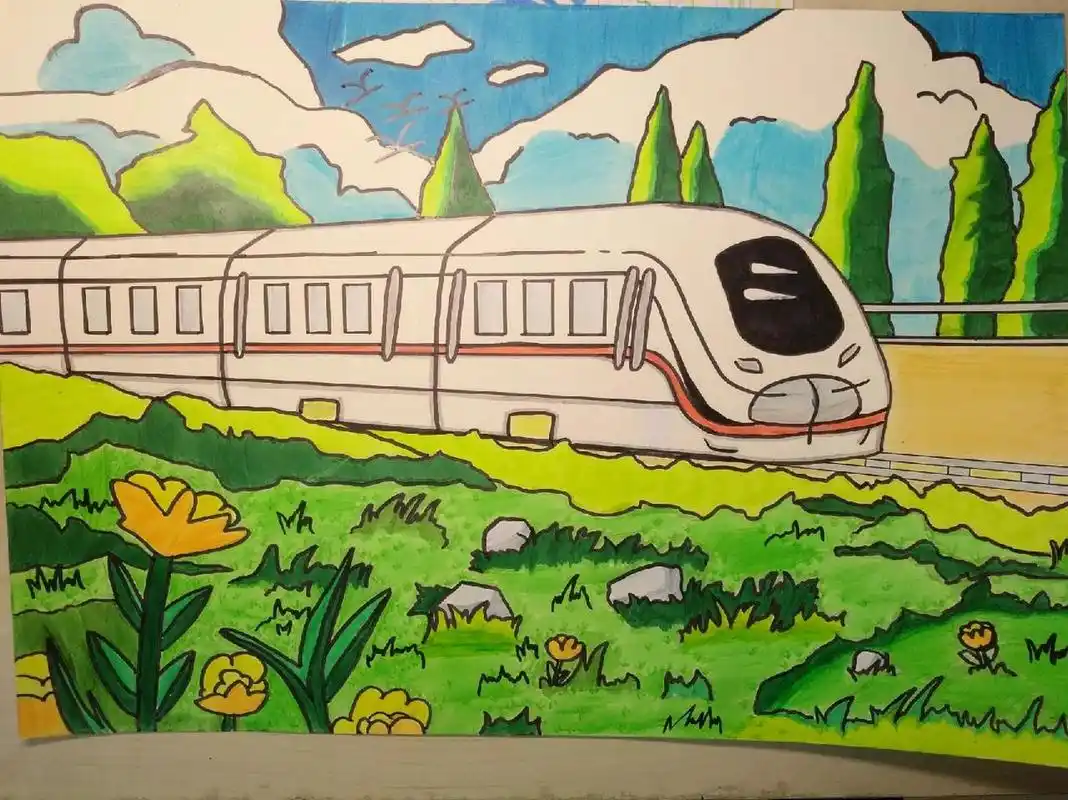 高铁绘画～ 最后是临摹的原图哦