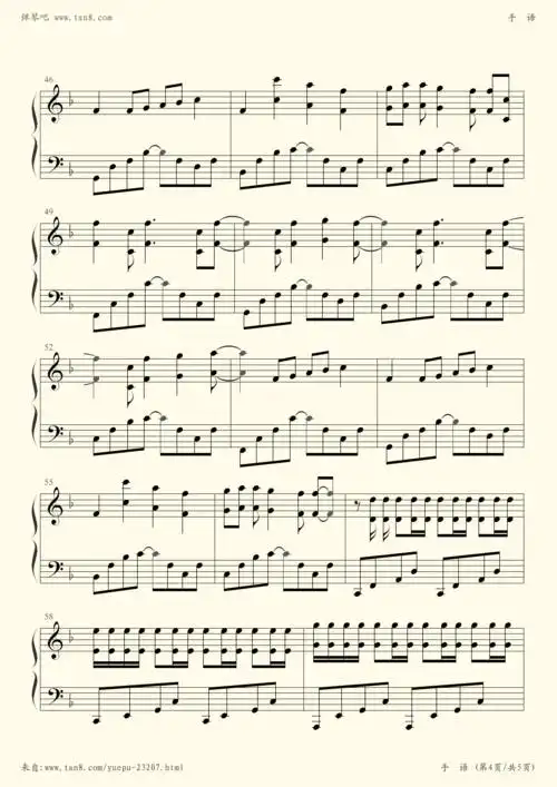 钢琴谱手语选自周杰伦2012专辑十二新作