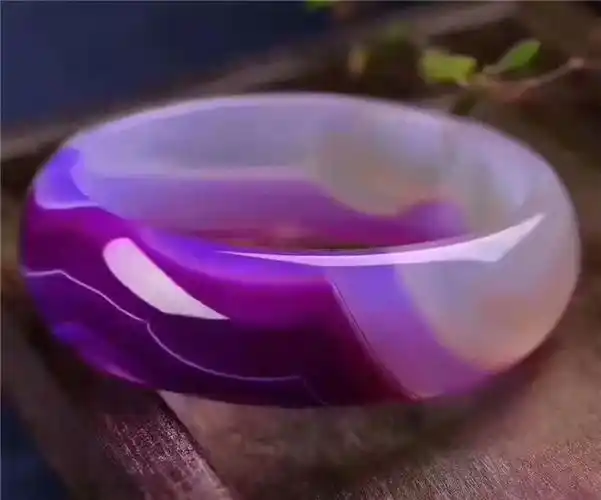 玛瑙天然手镯宽版条纹紫色石镯子镯子20mm圈口手镯