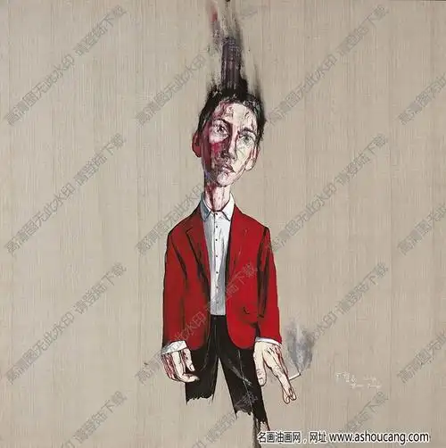 曾梵志油画作品吸烟的男人高清下载