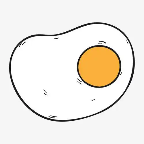 煎鸡蛋的简笔画彩色