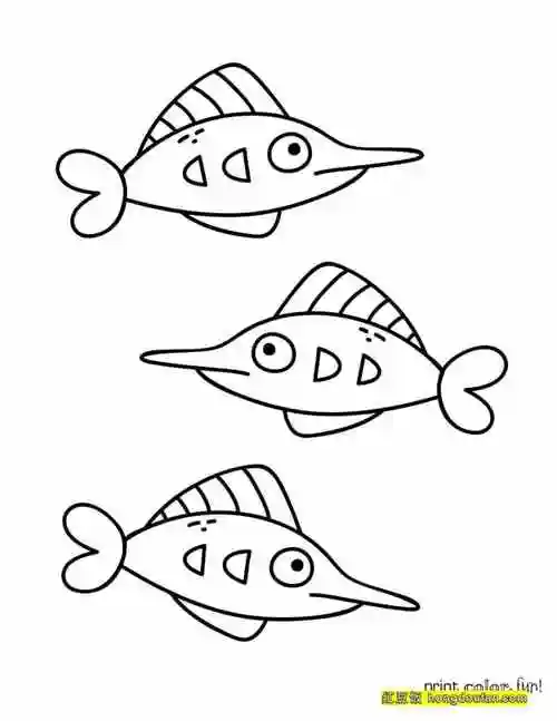 简笔画,尼莫,手绘,数字,有趣,海底世界,涂色,涂色大全,淡水鱼,热带鱼