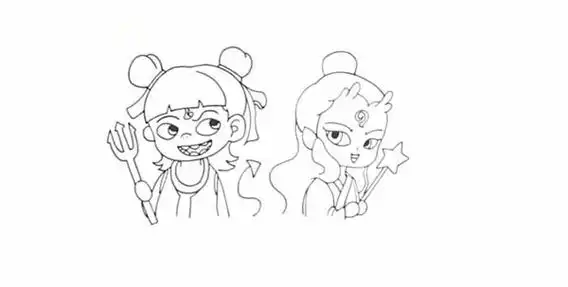 哪吒敖丙彩色画法教程简笔画怎么画步骤教程