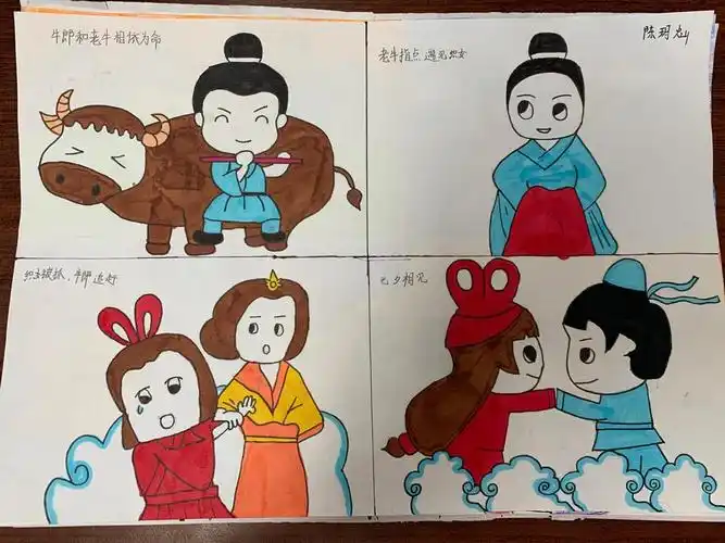 连环画 写美篇  由牵牛星,织女星的星宿名衍化而来的民间故事,在我们