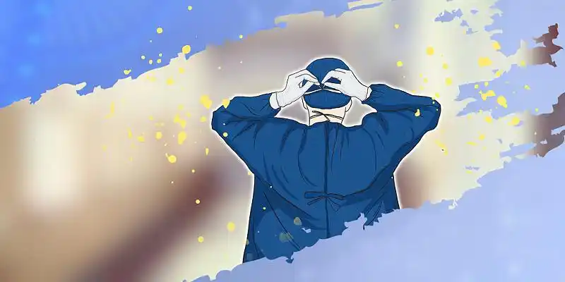 蓝色医生护士简约抗疫抗击疫情战疫抗击疫情冠状病毒肺炎武背景图片