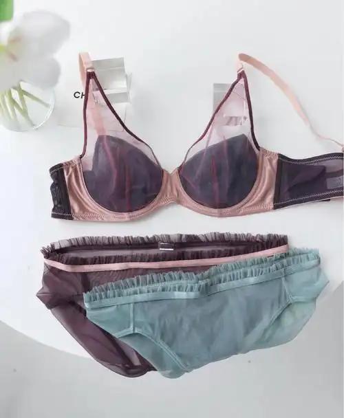 无花果水晶杯小内衣文胸无钢圈罩杯套装 果冻(无钢圈)套装 85c【图片