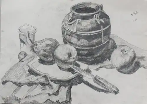 辛寨初级中学庆元旦书画展七年级绘画类部分作品