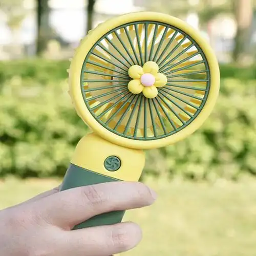 花田趣小风扇便携式随身手持小型充电可爱学生奖品礼物定制花朵鹅黄色