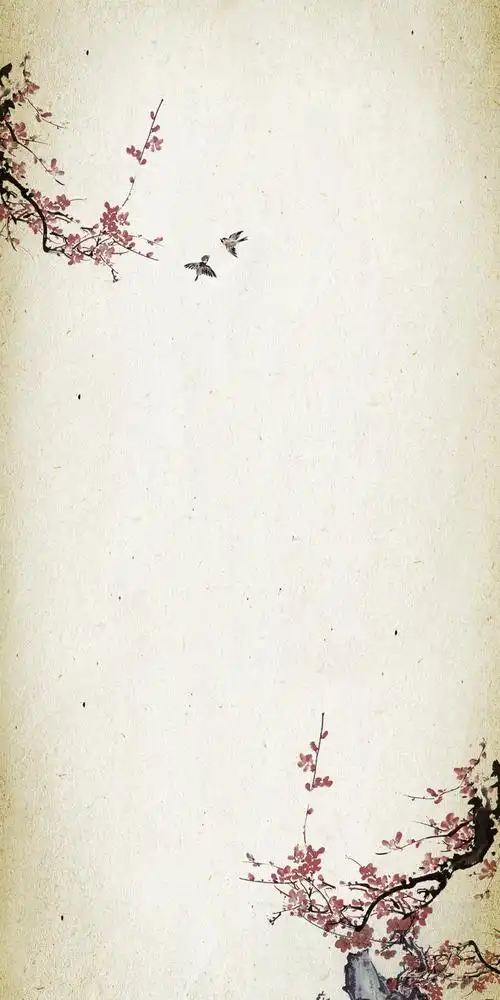 简约素雅古风梅花海报psd背景素材