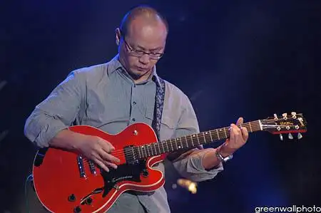 资料图片:草原音乐节狂欢现场--窦唯弹奏