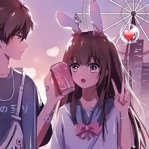 qq二次元动漫情侣头像好看唯美,在一起是为了有依靠