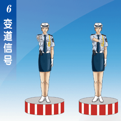 交警手势:变道信号手势