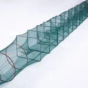 2到30米大框虾笼鱼笼龙虾网鱼网渔网折叠捕鱼笼泥鳅黄鳝有节地.