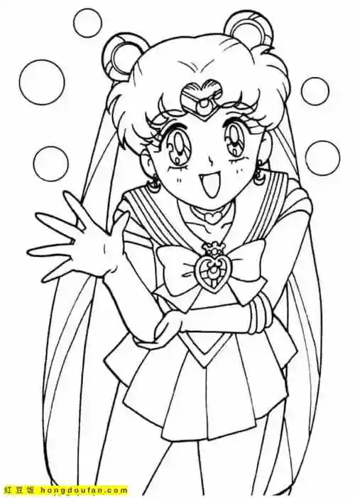 少女心的可爱多彩的美少女战士公主涂色图片-红豆饭小学生简笔画大全