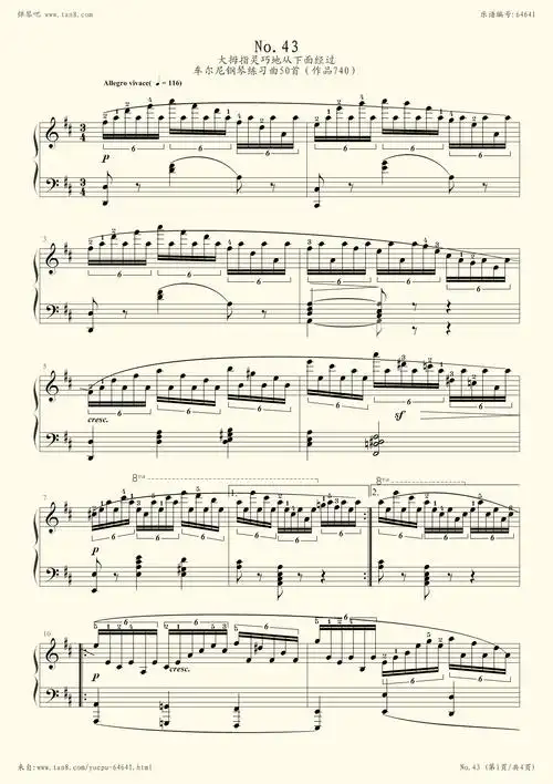 钢琴谱:no.43-车尔尼740