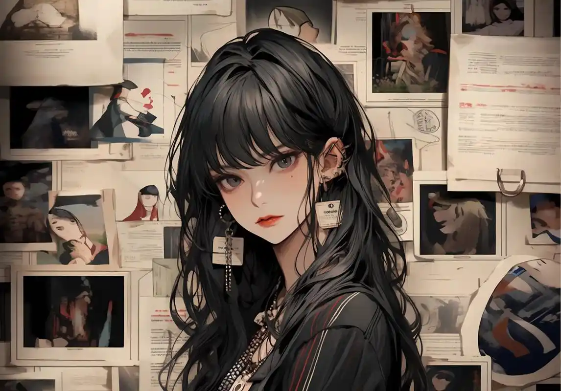 电脑壁纸|复古港风|时尚少女 #插画分享# #少女壁纸# #小众壁纸